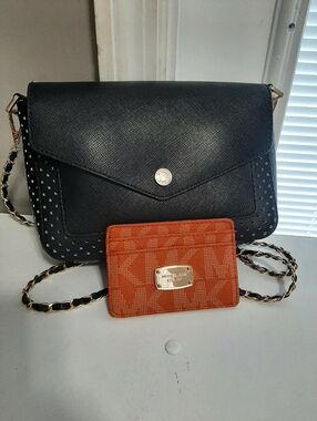 MICHAEL KORS "Greenwich" Sm Flap Crossbody Bag & ID/Card Wallet 2 Pc Set